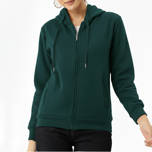 OEM Manufactures High Quality Printed <b>Zipper</b> Hoodie for Women Streetwear Style Solid Color Casual Zip Up Hoodies 100% Cotton - Product Image 1