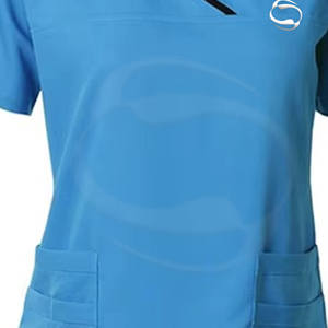 ชุดเครื่องแบบพยาบาลชุดเครื่องแบบสองชิ้นผ้ายืดสแปนเด็กซ์ชุดขัดผิวพยาบาลชุดเครื่องแบบสครับ - Product Image 5