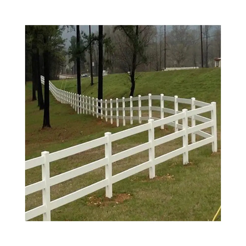 Recinzione in vinile bianco PVC con recinzione in plastica 3 recinzione per ippodromo ferroviario per allevamento di bestiame