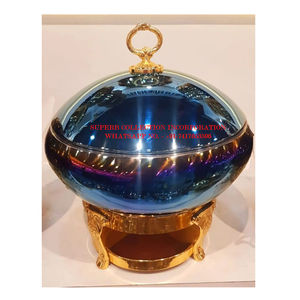 Marvelous Design Chafing Dish With Decorative Gold Stand And <b>Roll</b> Top Lid For Hotel Buffet And Events Catering Supplies On Sale - Product Image 3