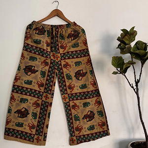 Pyjama 100% coton élégant pour femmes respirant Stone Wash Palazzo Pants Soft Woven Sleepwear for Home Use in Spring Season - Product Image 1