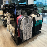 Étagères de présentation de vêtements en métal OEM A39-ADONG pour supermarchés, sur pied, pour magasins