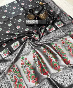 ชุดนอนผ้าไหมส่าหรีสำหรับงานปาร์ตี้ส่าหรีทอส่าหรี - Product Image 4