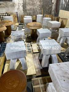 Fournisseur en gros de tabourets sur mesure, tabouret en bois massif écologique en noir, ottoman en bois en gros - Product Image 5