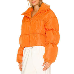 Top Fashion High Streetwear Women's Puffer Jackets Women's Winter Wear Stand Collar Puffer Jacket with Zipper Closure - Product Image 3