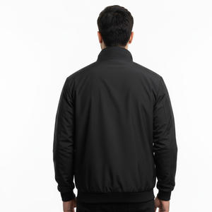 Veste coupe-vent pour homme en toile à col montant, fermeture éclair intégrale, respirante, séchage rapide, streetwear d'hiver, logo personnalisé sur le devant, OEM 240g - Product Image 2