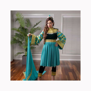 Étnico afgano Kuchi vestido hecho a mano Tribal tradicional bordado mujeres vestido afgano tamaño largo en multicolor para vestido Pashtun - Product Image 1