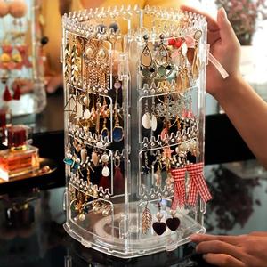 Space-Saving Foldable Acrylic Jewelry Display Stand with Multiple <b>Door</b> Options for Stylish Earrings and Jewelry Organization - Product Image 1