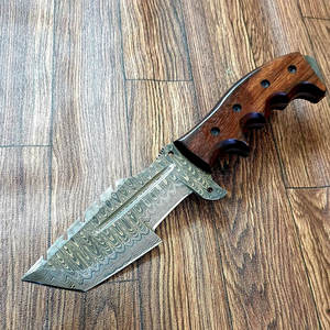 Cuchillo de Supervivencia de Acero de Damasco de Primera Calidad, Cuchillo de Caza de Hoja Fija Hecho a Mano con Mango de Madera Duradero - Product Image 2