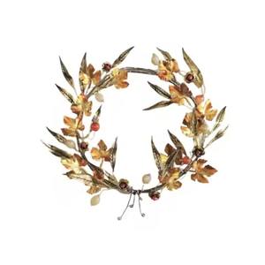 Gold Leaf Metal <b>Wreath</b> Decorative Wall Hanging <b>Wreath</b> for Home Front Door Wall Decorative Metal <b>Wreath</b> - Product Image 4