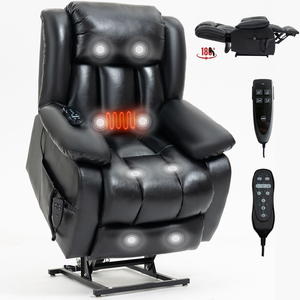 Sillón Reclinable Eléctrico de Doble Motor con Elevación Asistida, Posiciones Infinitas, Capacidad de 350 LBS, Asiento de Cuero Genuino - Product Image 3