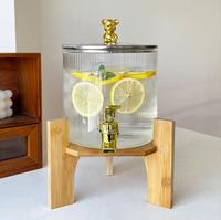Carafe à eau froide avec robinet, résistante aux hautes températures, grande capacité, en verre, pour la maison, le restaurant, les jus de fruits