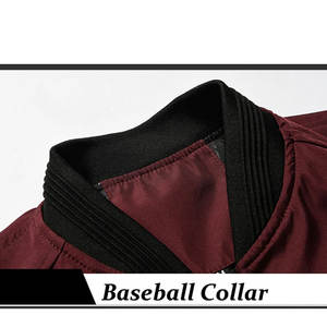 Veste bomber pour homme en gros, col montant, séchage rapide, couleur unie, en stock - Product Image 3