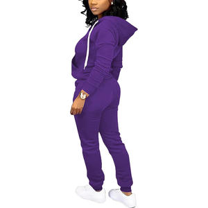 Ensemble 2 pièces personnalisé avec logo pour femme : sweat à capuche oversize et pantalon en molleton chaud en coton et polyester, taille plus - Product Image 2
