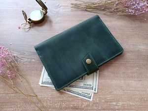 Leather Vintage Customizable Travel <b>Wallet</b> <b>Family</b> <b>Passport</b> Holder 4 6 8 10 Boarding Pass Document Organizer Button Closure RFID - Product Image 4