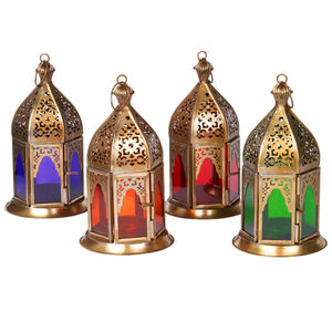 Lanterne en verre rouge marocain en forme de boule, bougeoir pour usage domestique, décoration de table, éclairage décoratif, en argent, offre spéciale, - Product Image 1