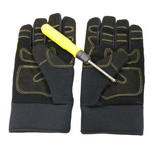 Gants de mécanicien imperméables et antidérapants respirants à double paume Gants de mécanicien en cuir pour le travail mécanique Doublure en coton Pakistan - Product Image 4