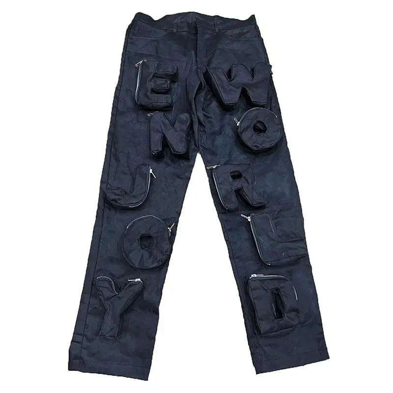 Groothandel Nieuwe Aankomst Custom Zwart Reliëf Logo Streetstyle Mode Mannen Sport Kleding Jogging Casual Baggy Broek En Broek