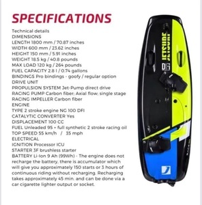 Carbono completo de alta calidad Gen 2. Fibra. Tabla de surf eléctrica Jetsurf Sport - Product Image 4