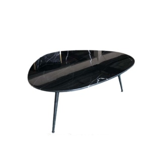 Meubles de maison modernes Table basse de salon avec tables gigognes en marbre noir Finition naturelle et fonction extensible - Product Image 6