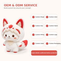Boneka Plush Kucing Rubah Mini Lucu 10cm, Boneka Hewan Custom Berkerudung dengan Ekor untuk Hadiah, Koleksi, dan Eceran