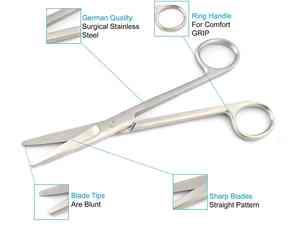 กรรไกรผ่าตัดตรงคม/ทู่ | กรรไกรผ่าตัด Mayo สแตนเลสปรับแต่งโดย hexa Care - Product Image 1