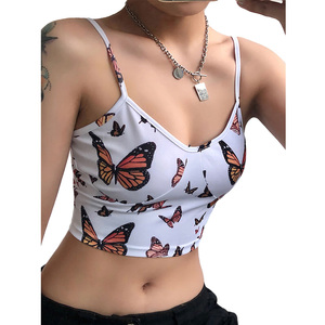 Nouveau élégant imprimé fleuri taille élastique Camisole licou court automne hiver femmes mode nouveau Style robes décontractées Sexy débardeur - Product Image 2