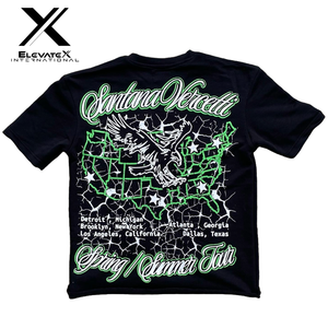 Camiseta personalizada de algodón 100% para hombre de talla grande, camiseta de alta calidad con serigrafía de peso pesado, técnica de hojaldre, hombro caído, Hip Hop - Product Image 2