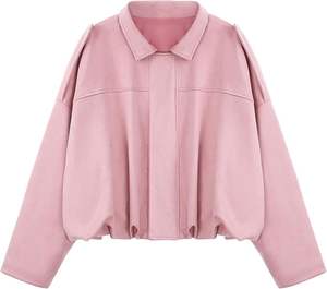 Veste de sport unisexe décontractée en satin de coton 100% aspect daim respirant coupe-vent imperméable personnalisable à l'avant pour le printemps - Product Image 1