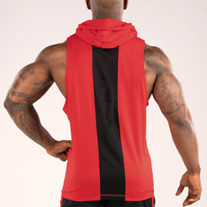 <b>Men's</b> High Quality <b>Sleeveless</b> Pullover <b>Hoodie</b> Summer Latest Design Gym Wear for Workout Customized OEM Embroidered Techniques - Product Image 2