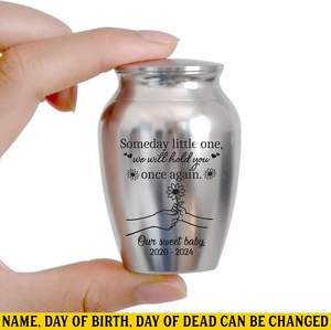 Mini urne personnalisée pour bébé en acier inoxydable Urne décorative gravée commémorative pour la perte d'un enfant en argent de taille personnalisée - Product Image 5