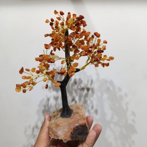 Cristal amatista cuarzo rosa jaspe rojo racimo dálmata Base árbol de Navidad bonsái árbol con energía espiritual de racimo - Product Image 1