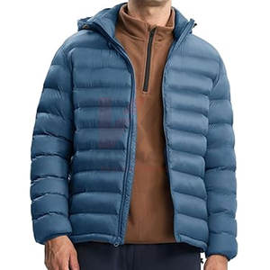 Chaqueta acolchada de invierno informal para hombre, abrigo aislado ligero con capucha desmontable y 4 bolsillos para viajes de trabajo al aire libre - Product Image 1