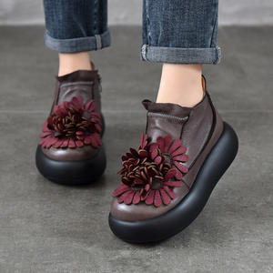 รองเท้าบูทมอเตอร์ไซค์ผู้หญิงแบบมีซิปด้านนอก รองเท้าบูทไบค์เกอร์ผู้หญิงแบบซิปโชว์ รองเท้าบูทเชลซีผู้หญิงแบบมีแถบยางยืด - Product Image 1