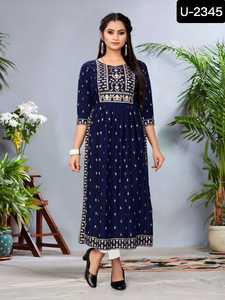 Les collections de robes ethniques indiennes pour les mariages et les festivals portent des broderies lourdes Kurtis et Salwar Kameez et Saree - Product Image 3