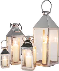 เชิงเทียนโคมไฟสแตนเลสสำหรับตกแต่งบ้านที่หรูหราสำหรับบรรยากาศสบายๆในห้องนอนห้องนั่งเล่นและทางเข้า - Product Image 2