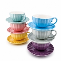 Ensemble tasse à café, soucoupe et cuillère en céramique de style européen de 200 ml, réutilisable, écologique, passe au lave-vaisselle, pour le thé de l'après-midi, en stock