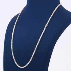 Última Cadena de tenis de oro blanco de 14kt, 6,5 MM, estilo clásico, corte clásico, Diamante cultivado en laboratorio, VVS, claridad, chapado en rodio para bodas - Product Image 6