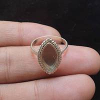 Massiver 925er Sterlingsilber 14k vergoldeter Marquise-Fassungsring mit Halbmontage, schlichter Bandring 6x12mm für Damen