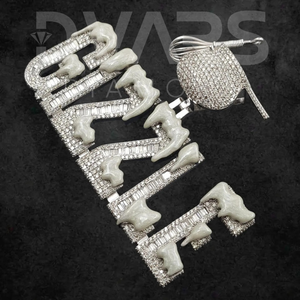 จี้คุณภาพสูงแบบยูนิเซ็กซ์ ผลิตตามสั่ง เงินแท้ 925 ประดับเพชรเลี้ยงในห้องปฏิบัติการ ชุบทองคำขาว โลโก้แบบ Iced Out สไตล์ฮิปฮอป สำหรับงานปาร์ตี้ - Product Image 4