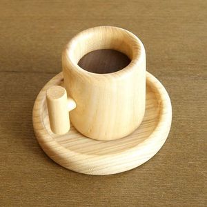 Taza de madera rústica decorativa con diseño de mango único Taza de madera natural hecha a mano para bebidas frías y calientes - Product Image 1