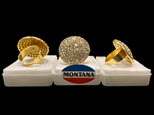 แหวนเพชรสไตล์อเมริกันที่มีสองโทนสีเงินและชุบทองเหมาะสำหรับเป็นของขวัญและเครื่องประดับแฟชั่นในชีวิตประจำวัน - Product Image 2