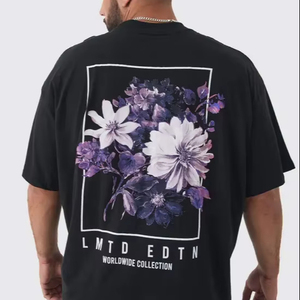 T-shirt Homme Oversize Uni Respirant 100% Coton Teint en Fil 240g Écologique Couleur Personnalisée Streetwear Vente en Gros Haute Qualité - Product Image 1