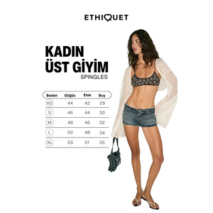 Blusa de playa con mangas acampanadas transparentes y texturizadas de malla con aberturas para mujer ETHIQUET SPINGLES - Product Image 6