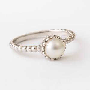 Trendy Freshwater Pearl Bezel Set Rhodium Plated <b>925</b> <b>Silver</b> <b>Ring</b> for Women's Wedding Engagement Party & Everyday Wear - Product Image 2