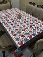 Taplak Meja Makan Katun Motif Bunga untuk Pernikahan, Teknik Tenun Cetak Tangan, Berbagai Gaya untuk Restoran