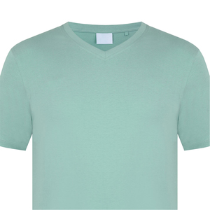 T-shirt noir à col en V pour hommes en coton T-shirt vierge décontracté de haute qualité en gros - Product Image 6