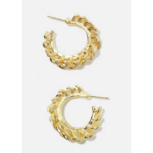 Pendientes de Aro Pequeños de Moda con Diseño de Hojas de Laurel, en Rodio/Oro, Latón/Cobre/Aleación, con Diamantes/Plantas, Regalos - Product Image 2