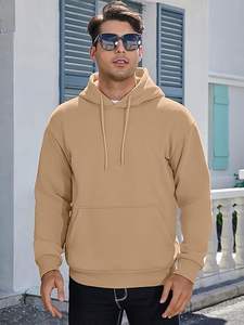 เสื้อฮู้ดดี้ลำลองผู้ชายแบบกำหนดเอง ผ้าฝ้าย 100% แขนยาว สีพื้น มีกระเป๋าใหญ่ เสื้อสเวตเชิ้ต สกรีนโลโก้ตามสั่ง ODM - Product Image 4