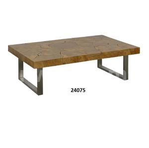 Mesa auxiliar redonda de vidrio templado transparente de acero inoxidable sólido negro hecha a mano, mesa auxiliar de té y café para el hogar - Product Image 3